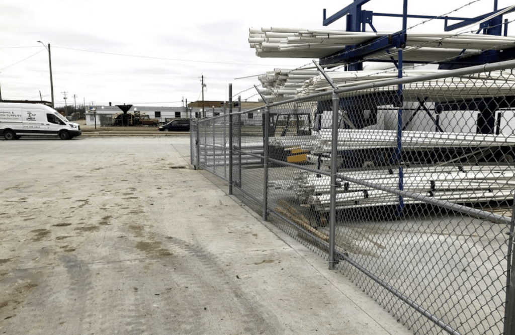 commercial chain link fence with security wire